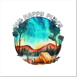 Camping Is My Happy Place Posters and Art